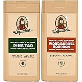 Dr. Squatch Natural Men's Body Wash Shower Gel - Cleansing, Nourishing, Long Lasting Scent, Moisturizing Body Wash for Men - Pine Tar + Wood Barrel Bourbon (14 oz, 2-Pack)