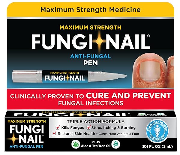 FUNGI-NAIL PEN APPLICATOR ANTI-FUNGAL SOLUTION, KILLS FUNGUS THAT CAN LEAD TO NAIL & ATHLETE’S FOOT WITH TOLNAFTATE & CLINICALLY PROVEN TO CURE AND PREVENT FUNGAL INFECTIONS, 0.101 FL OZ (PACK OF 1)