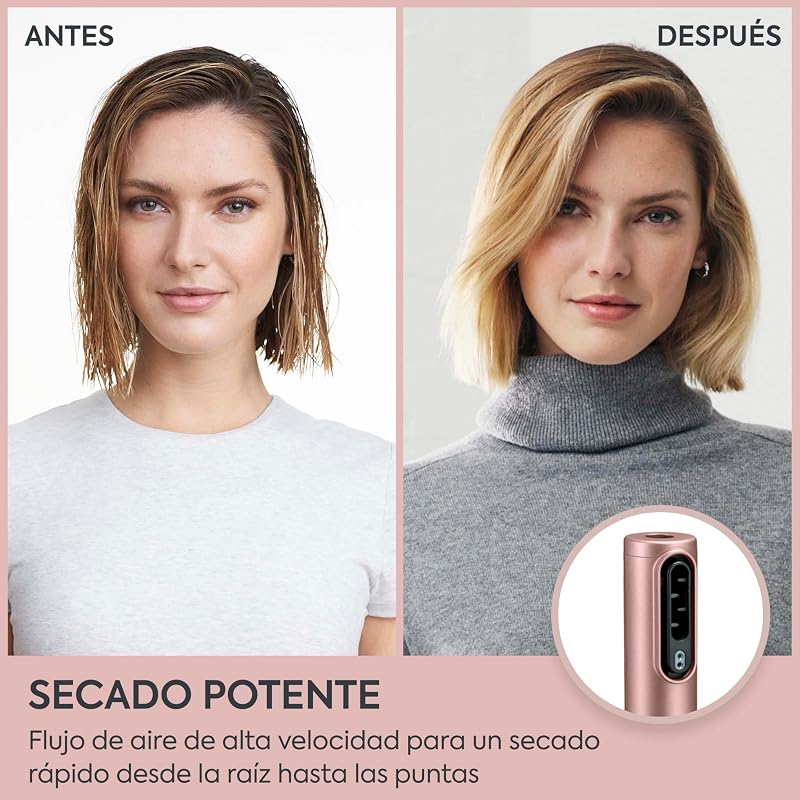Válvula de ar - Tudo em Um Secador, Alisador, Styler e Difusor - Rosa