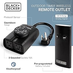 BLACK+DECKER Wireless Outdoor Timer Outlet with