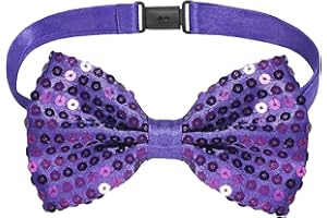 MESU Sequin Bow Tie Adjustable Sparkling Pre-Tied Bowtie for Banquet Carnival Party