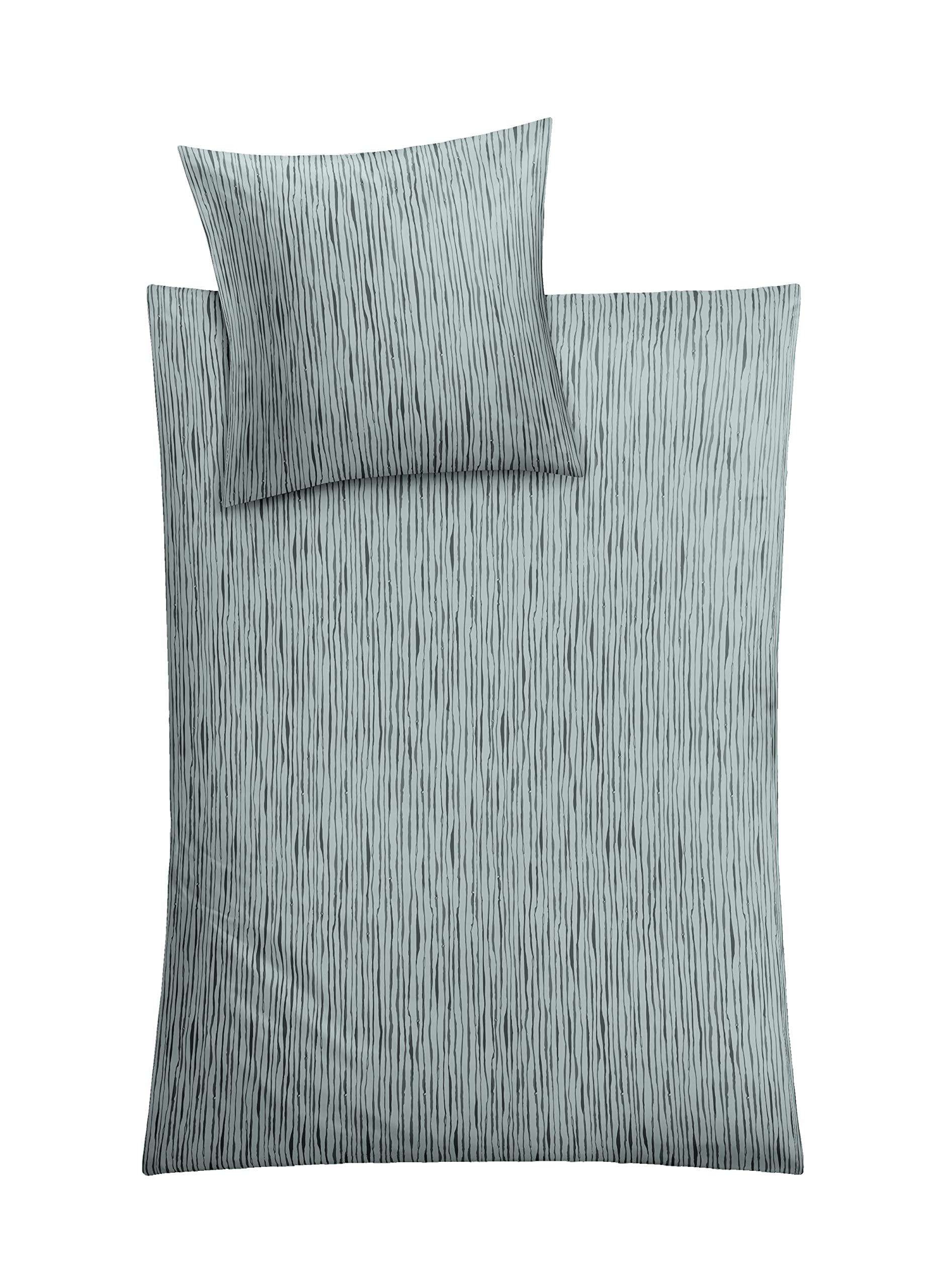 Kleine Wolke Mino Bed Linen, Cotton, Silver Grey, 135 x 200 cm (80 x 80 cm)