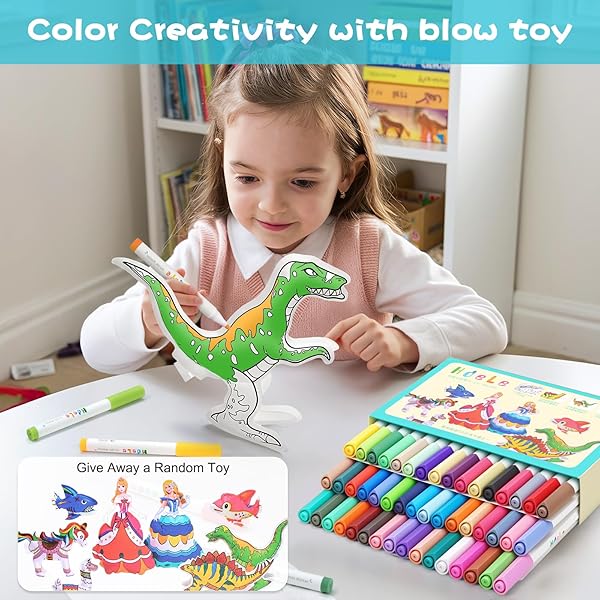 JRQ ACRYLIC PAINT MARKERS, 48 COLOR MARKERS FOR KIDS AGES 4-12, NON-TOXIC ART PENS FOR FABRIC, PAPER, PLASTIC, TRAVEL DRAWING KIT, CHRISTMAS & NEW YEAR GIFT, EASTER PAINTING KIT