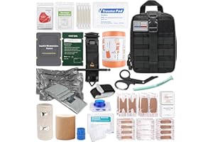 HIDROPONY IFAK Trauma Kit with Tourniquet, 6-Inch Israeli Bandage, Splint, Tactical First Aid Kit for Car, Camping, Hiking and Travel with Molle Bag (Stellar Black)