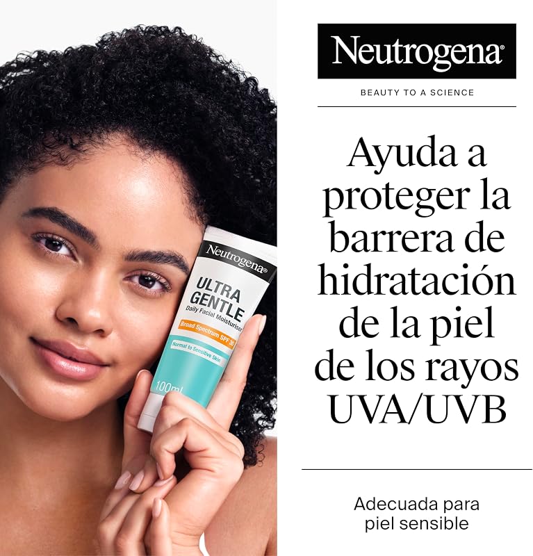 Hidratante Facial Ultra Suave de Uso Diário SPF 30 (100 ml), Protetor Solar de Espectro Largo 30 com CICA, Protetor Solar Facial Leve e Não Comedogénico, Pele Normal a Sensível