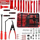 Wetado 200Pcs Car Trim Removal Kit Auto Clip Pliers Door Panel Tool Set Dark Red