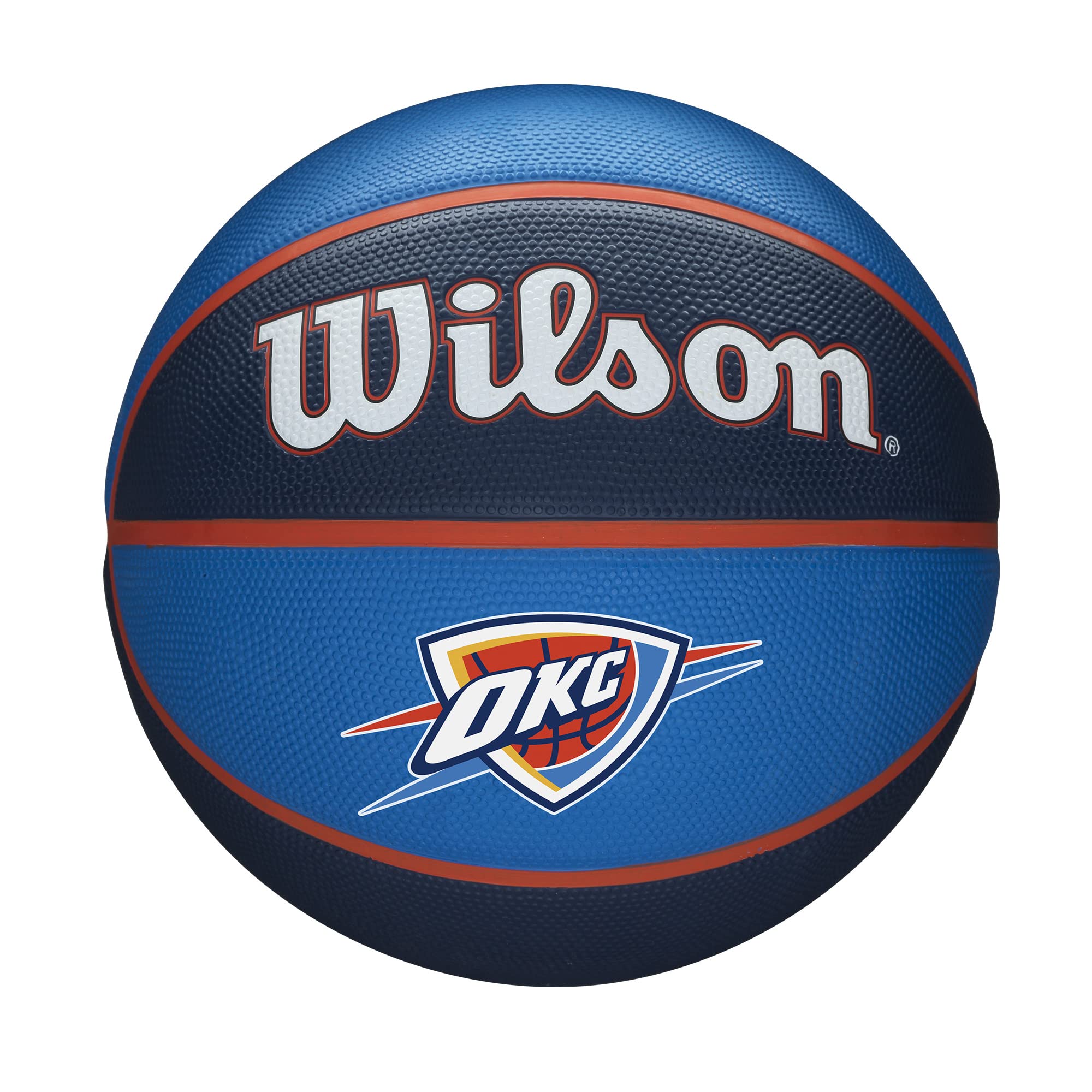 Wilson Basketball, NBA Team Tribute Model, OKLAHOMA CITY THUNDER, Outdoor, Rubber, Size: 7 — image 1