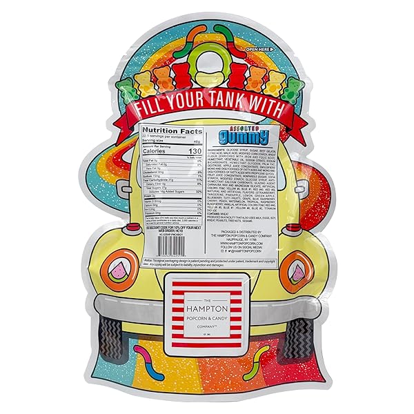 PUNCH BUGGY ASSORTED GUMMY CANDY MIX, 2 POUND GUMMIES BULK BAG, THE HAMPTON POPCORN & CANDY COMPANY