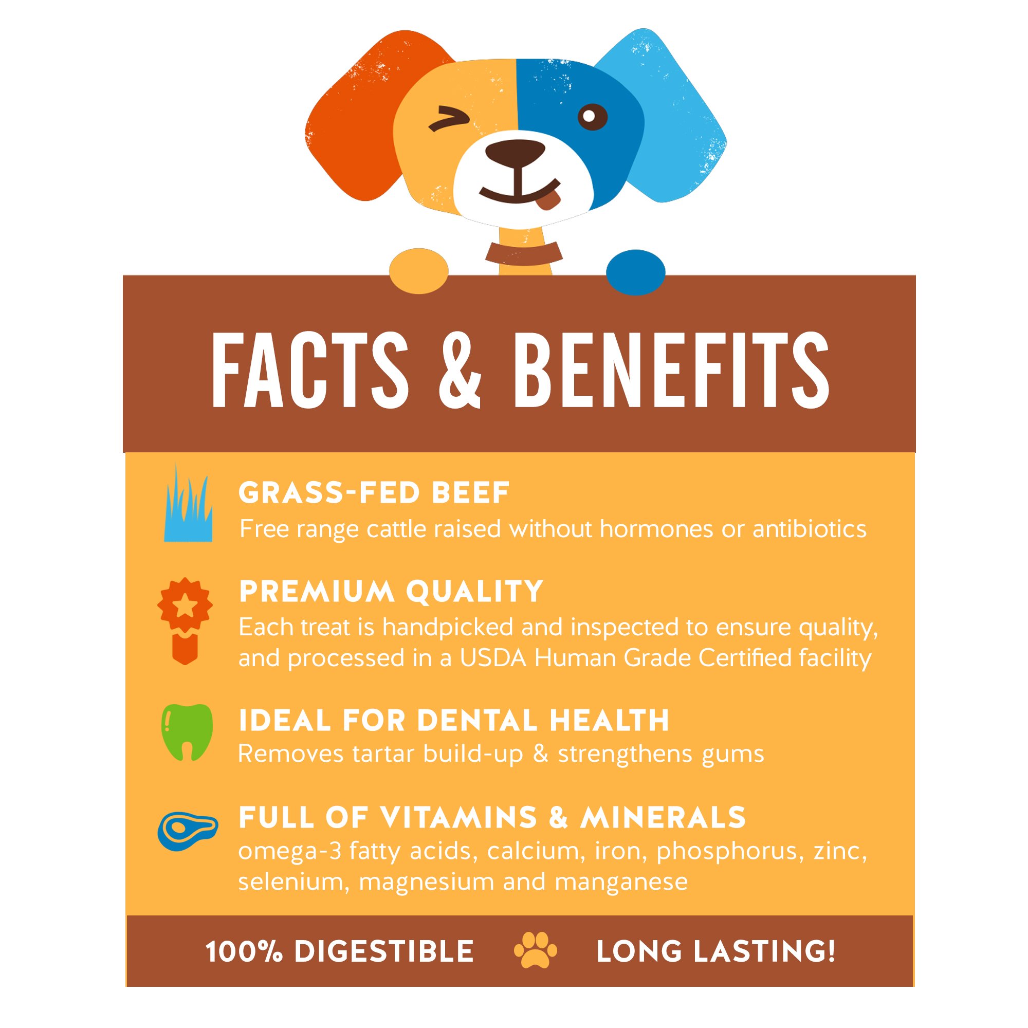 Jack&Pup Premium Grade Roasted Meaty Beef Shin Bone Dog Treats (3 Pack) – 8” Long Lasting All Natural Gourmet & Healthy Dog Bone Treat Chews – Savory Smoked Beef Flavor