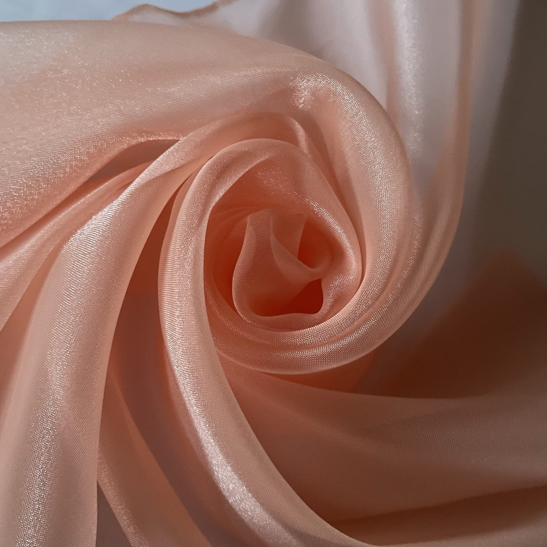 Megachest 70cm Wide Voile & semi-Voile Fabric (semi Voile-Coral, 10 Meters Long)