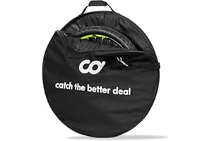 CyclingDeal Bike Bicycle Single Wheel Bag - Quality Foam Pads for 700c Road Bike & 26" 27.5" 29" MTB Wheel with Max Tire Width 3" - Quality Nylon 600D - with Handle & Detachable Shoulder Strap