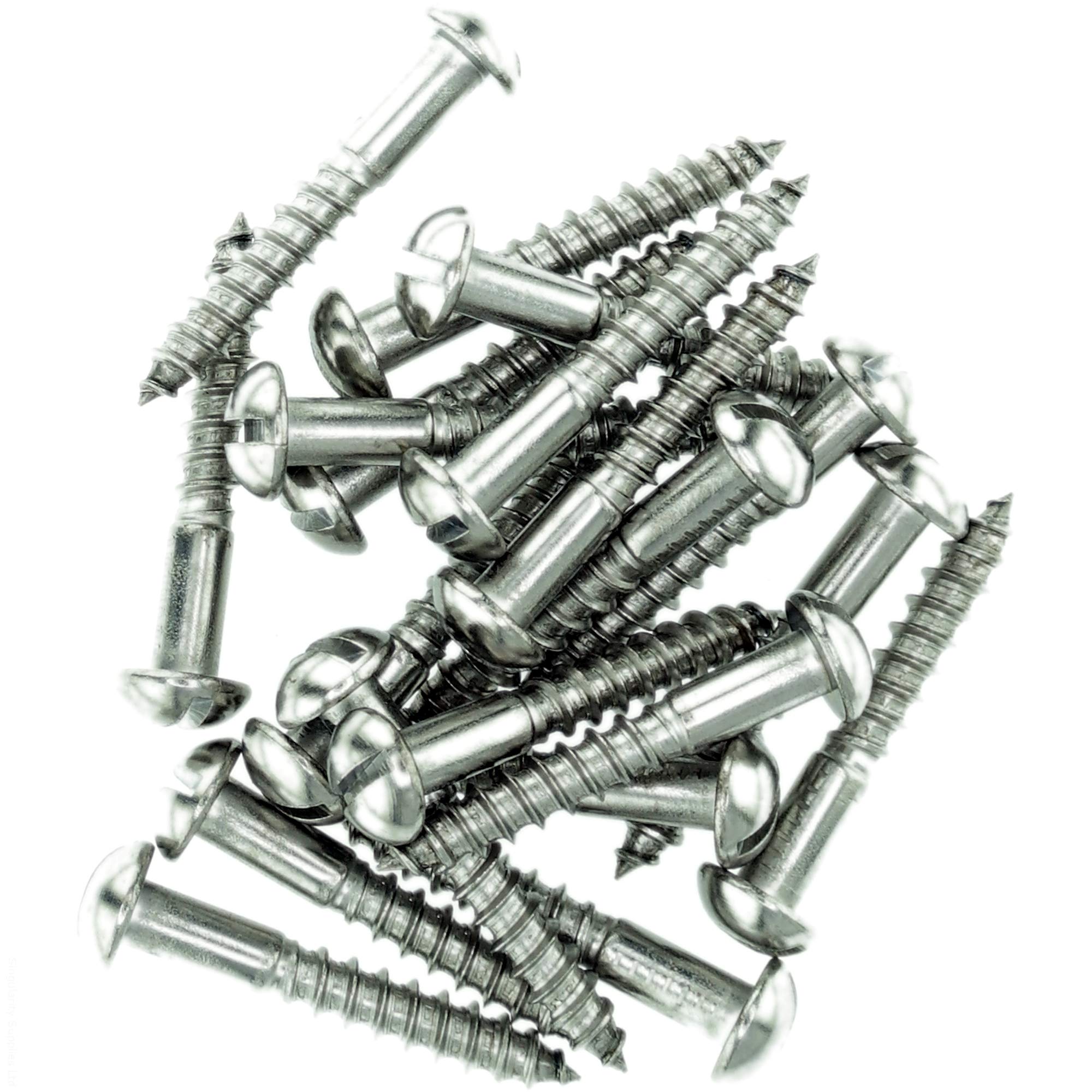 No.10 x 0.98 (5.0mm x 25mm) Slot Pan Wood Screw - Stainless Steel (A2) (Pack of 20)