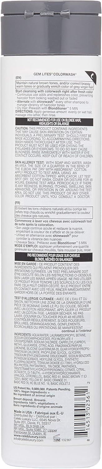 Celeb Luxury Gem Lites Semi Permanent Colourwash Shampoo Brown - Tahitian Pearl 244 ml, Brown Tahitian Pearl, 244 ml (Pack of 1) - Image 3