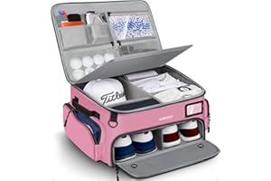 LOINTET Golf Trunk Organizer, Waterproof Car Golf Locker with Separate Ventilated Compartment for 2 Pair Shoes, Golf Storage for Balls, Tees, Cap, Clothes, Gloves, Accessories, Gifts for Men, Women