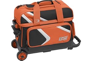 BSI BOWLER'S SUPERIOR INVENTORY, INC. BSI Dash Roller Bowling Bag with Smooth Rolling Wheels, Padded Ball Compartment, Retractable Locking Handle, & Shoe Pocket