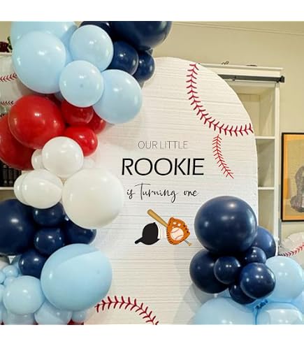 Baseball Theme First Birthday Arch Decals - Rookie Of The Year Backdrop Stickers For Baby Boy - View #9