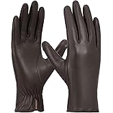 FIORETTO Womens Leather Gloves Winter Touchscreen Warm Wool/Fleece Lined Sheepskin Driving Gloves (Chrome-Free) W24004