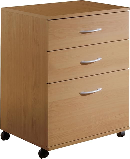 Amazon Com 3 Drawer Mobile Filing Cabinet From Nexera Natural Maple Furniture Decor
