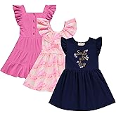 BTween 3 Piece Girls Summer Dress Set Short Sleeve Casual Skater Dresses