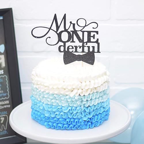 Amazon Com Mr Onederful Cake Topper First Birthday Wonderful 1st