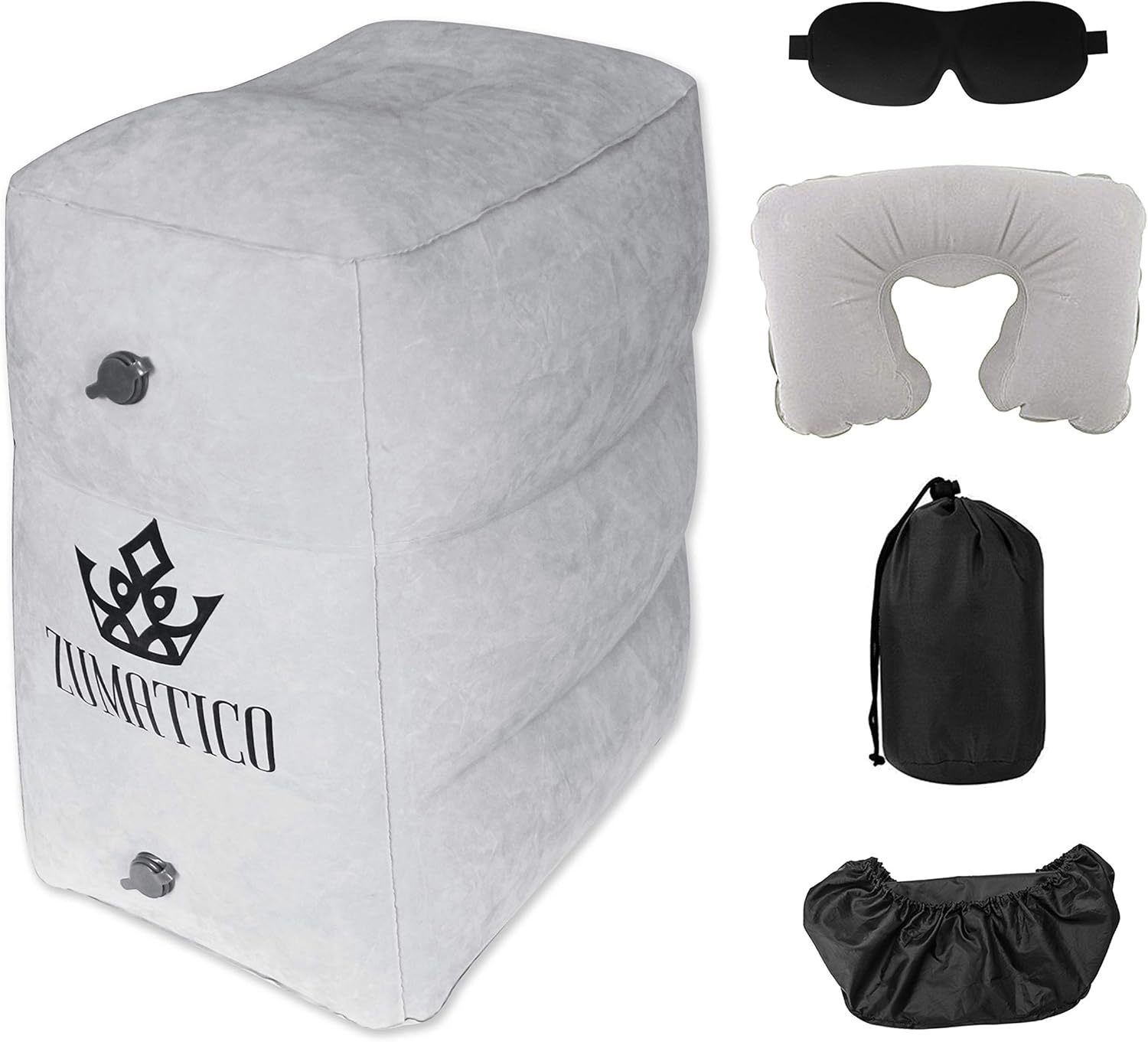 Zumatico Inflatable Foot Rest for Air Travel Airplane Footrest Pillow Travel