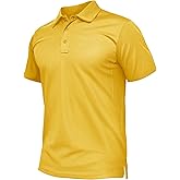 TACVASEN Mens Polo Shirts Short Sleeve Quick Dry Collared Shirt Performance Pique Polos for Athletic Tactical Golf Work