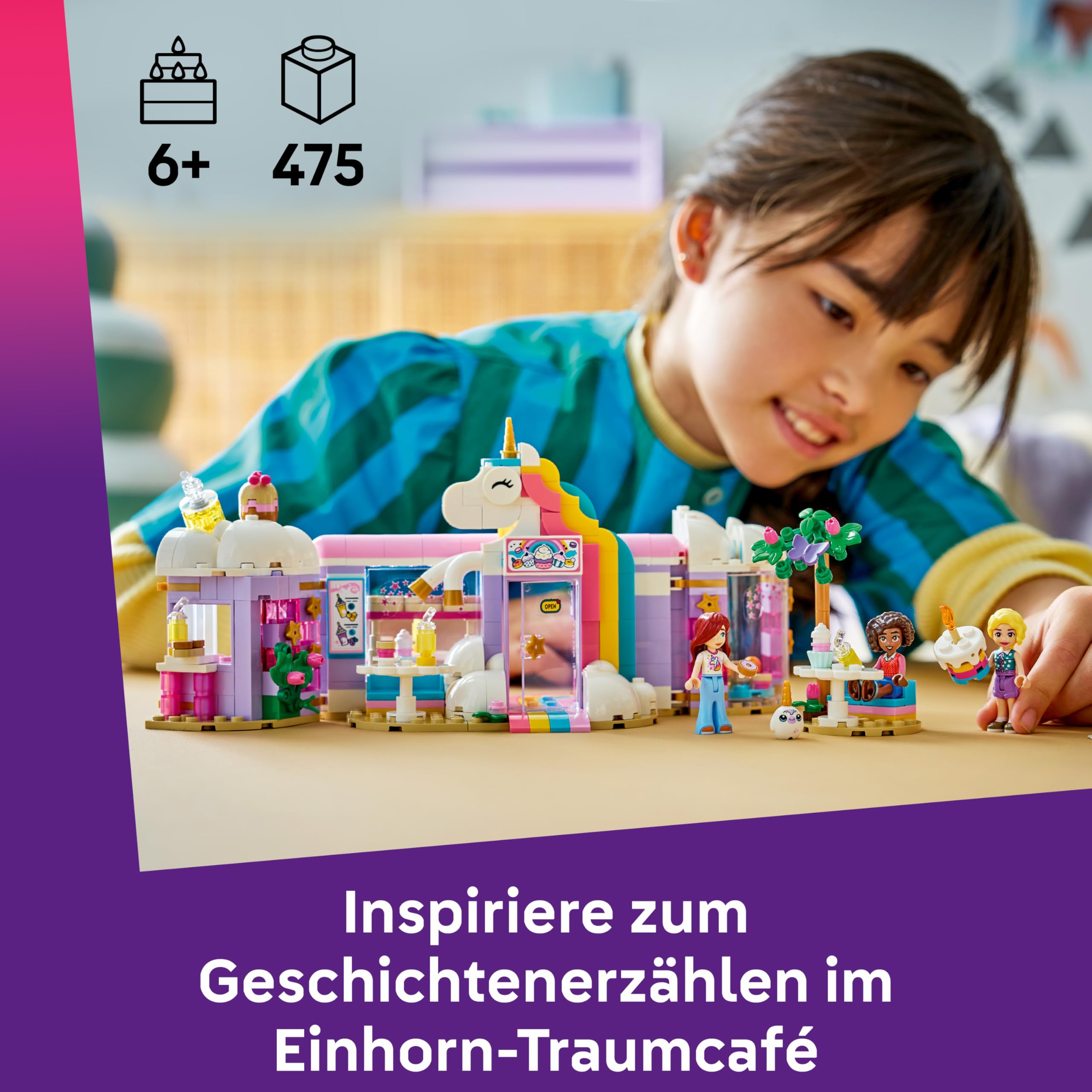 LEGO Friends Einhorn-Traumcafé - Spielzeug Kuchenladen mit 3 Mini Puppen, Kasse & Spielzeug Lebensmittelzubehör inkl. Cupcakes - Geburtstagsgeschenk für Mädchen ab 6 Jahren - 42684 2