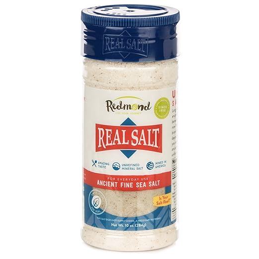 Redmond Real Salt, Nature's First Sea Salt, Fine Salt, 10 Ounce Shaker