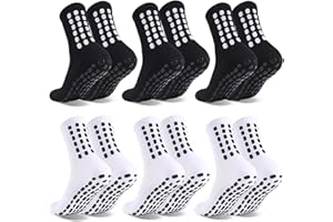 Barrlves 6 Pairs Grip Soccer Socks Colorful Non Slip Sports Football Basketball Hospital Yoga Socks for Men Women