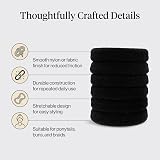 Kitsch Black Hair Ties 6pcs No Damage Nylon Elastics for Women view 4