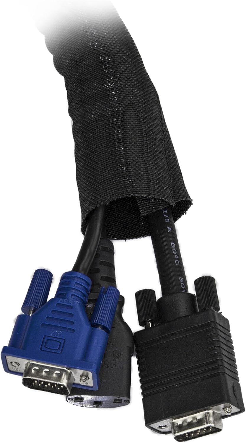 StarTech.com 6.5' (2m) Cable Management Sleeve, Flexible Coiled Cable Wrap, 1.0-1.5" dia. Expandable Sleeve - Image 5