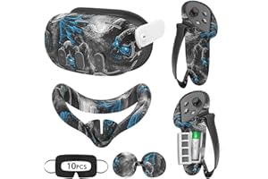 TYASOLEIL VR Silicone Case for Meta Quest 3, Accessories for Oculus Quest 3, Face Cover, Controller Grips, Shell Cover, Lens Cover, Disposable Eye Cover (Phantom)