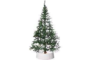 Gardenised Large Rattan Christmas Tree Skirt, White