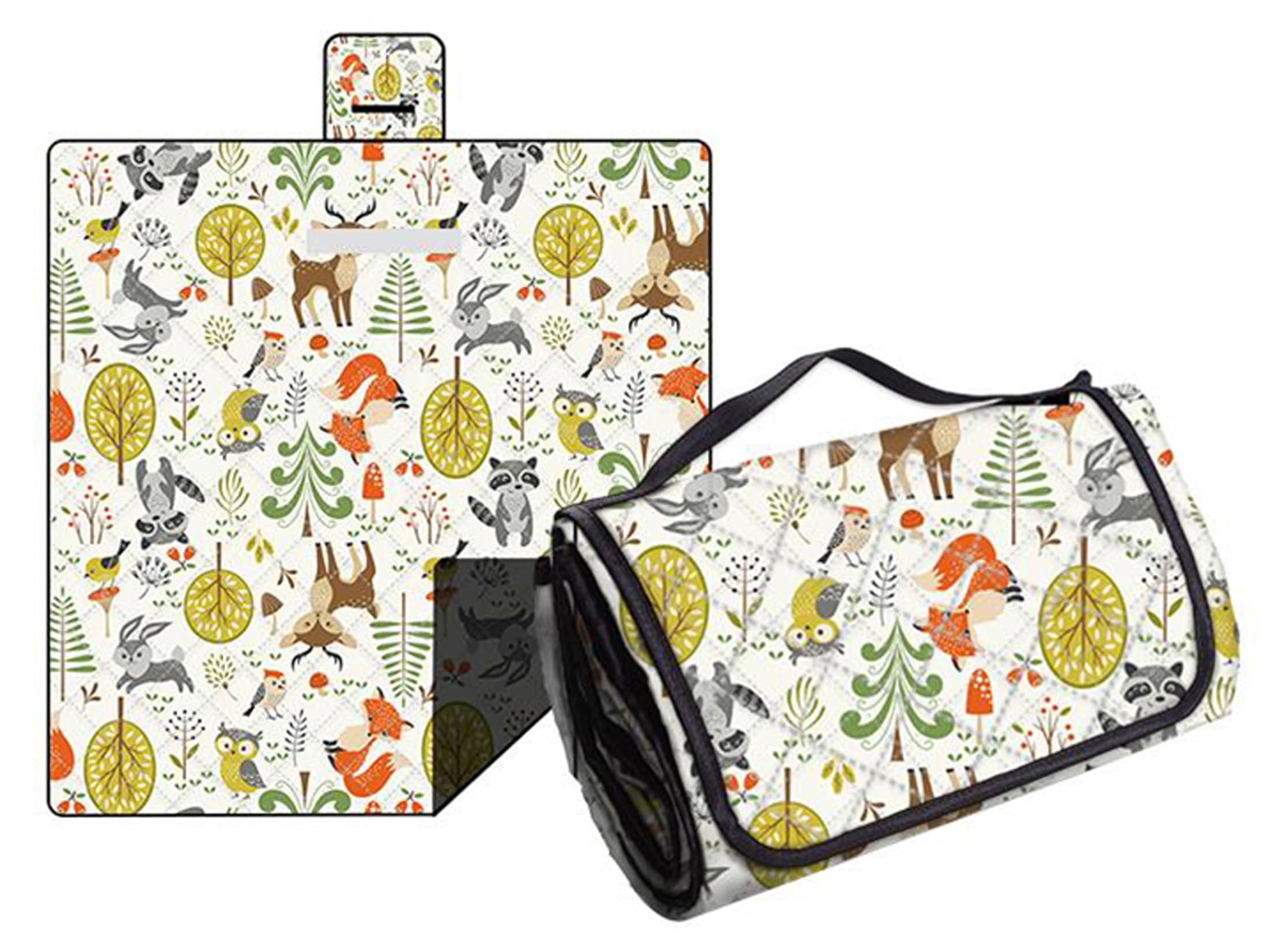 Hayisugal Picnic Blanket Sand-Free Beach Blanket Waterproof Camping Blanket Washable Beach Mat Portable Picnic Blanket Soft for Beach, Picnic, Hiking, Travel, Forest Animals, 150 x 200 cm