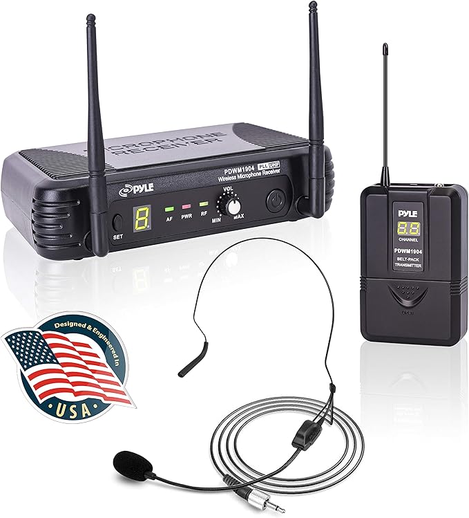 Pyle 8Channel Wireless Microphone System Portable UHF Digital Audio