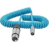 KONDOR BLUE | Coiled Mini XLR Male to XLR for C70 & BMPCC 4K/6K Pro Camera | 20"-40" Connect Audio Device to Your Camera | Bl
