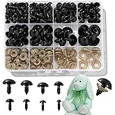 260PCS Plastic Safety Eyes with Washers, 6-18 mm, 8 Sizes Safety Eyes for Crochet Crafts, DIY Crafts, Stuffed Animals DIY Hal