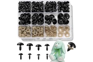 260PCS Plastic Safety Eyes with Washers, 6-18 mm, 8 Sizes Safety Eyes for Crochet Crafts, DIY Crafts, Stuffed Animals DIY Hal