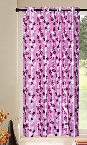 Buy Kings Pack Of 1 Polycotton Purple Leaf 7ft 84 Inch Door