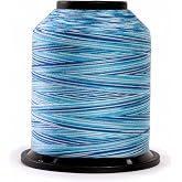 Finesse Variegated Thread | 100% Polyester, 3ply, 50wt | 1100yds Stackable Thread Cones for Quilting and Sewing&hellip; (Seaside Teal)