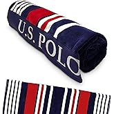 U.S. Polo Assn. Oversized (40” x 70”) Striped Nautical Design Beach Towel - Luxury Plush Cotton Hotel Quality for Bath, Pool - Bon Voyage Stripe