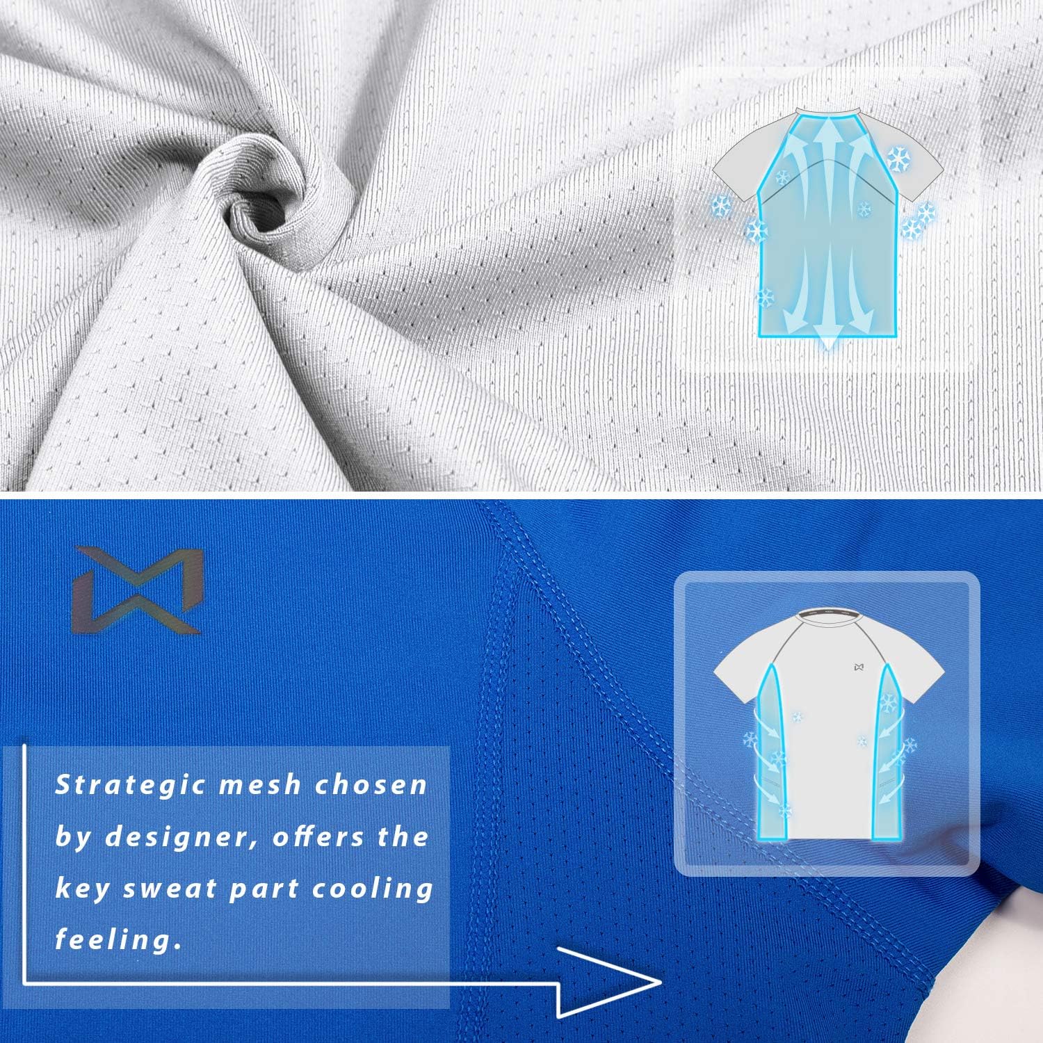 Men Dry-Fit Running Workout T-Shirt Short Sleeve Athletic Gym Training Tee for Men: Clothing