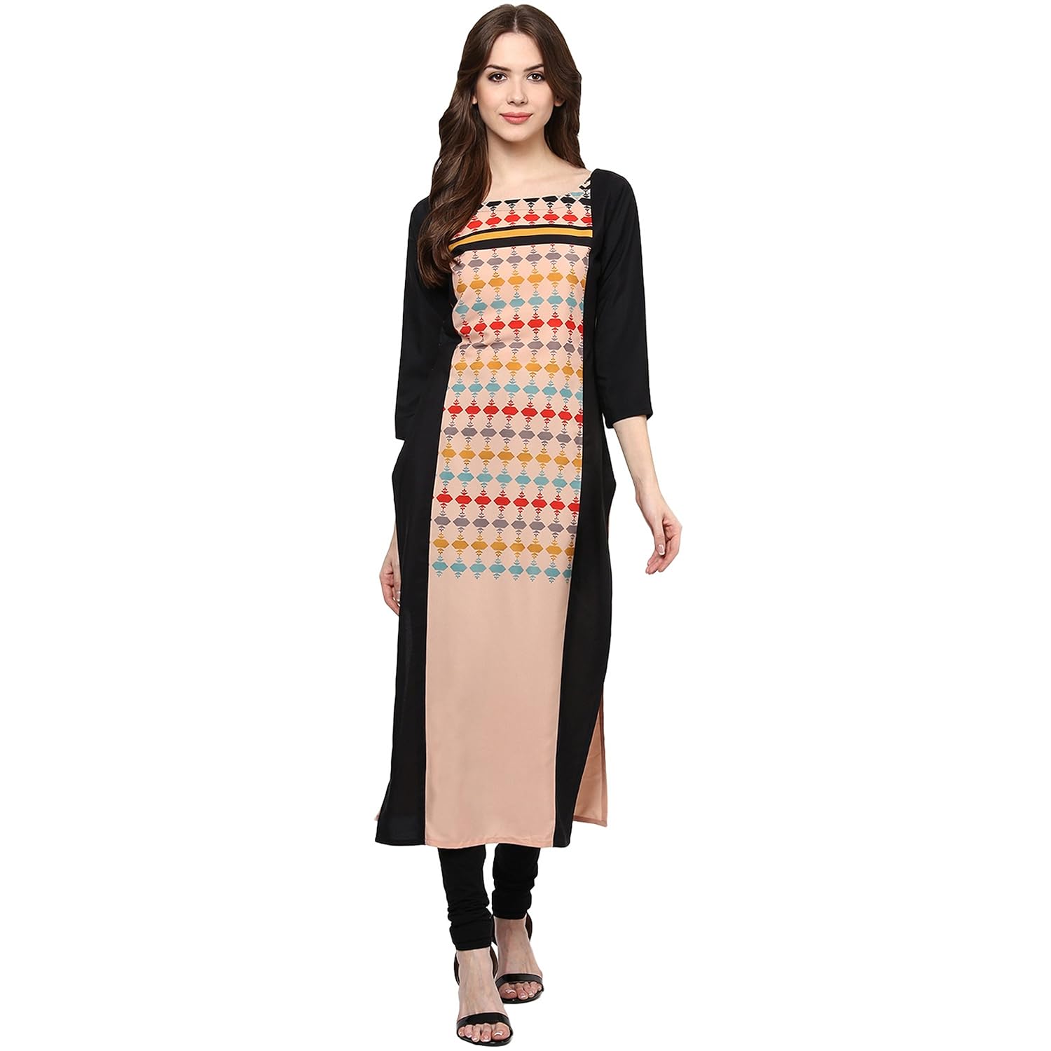 ziyaa women's straight crepe kurta