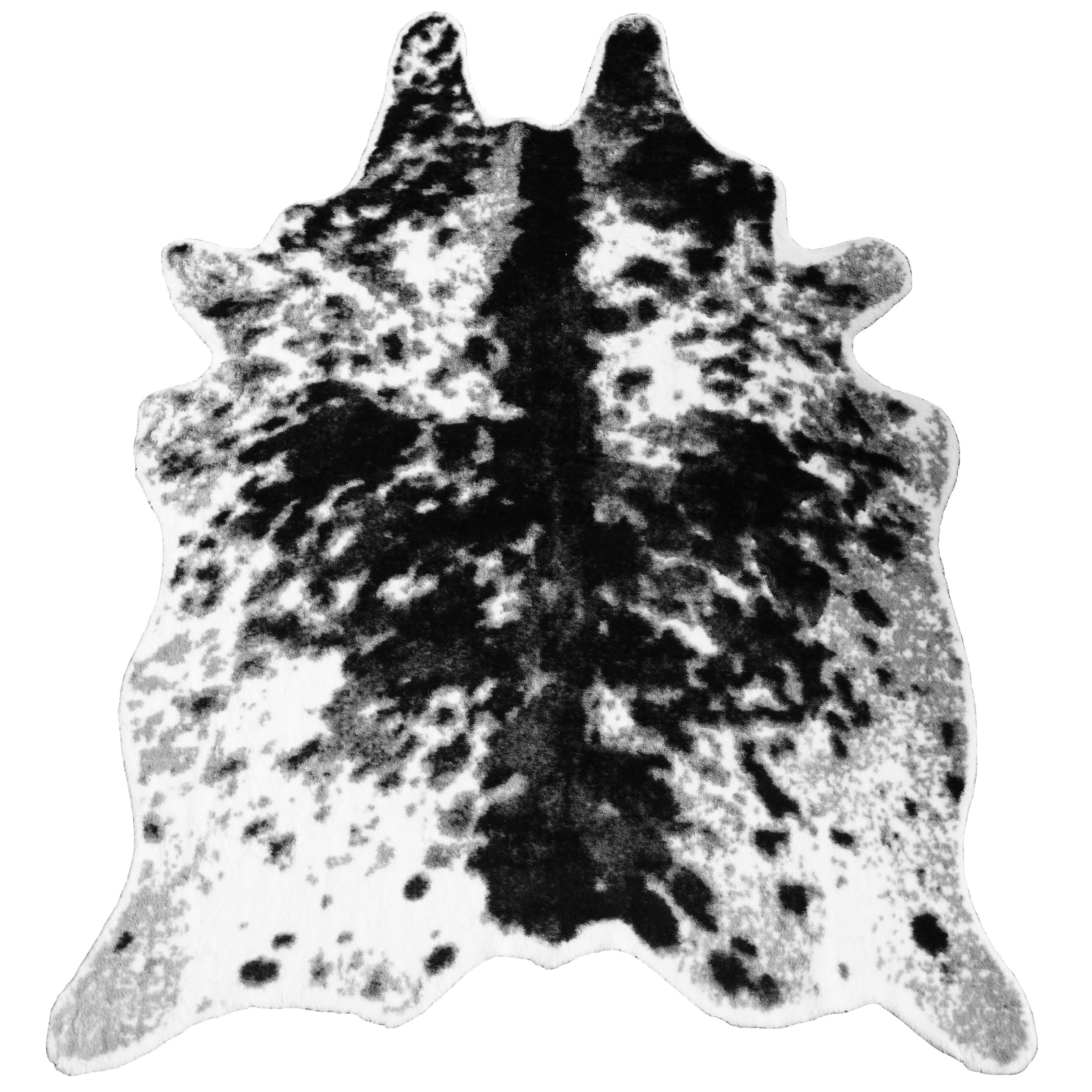 Photo 1 of MustMat Faux Cowhide Rug Cow Print Rug Western Cowhide Area Rugs for Living Room (Black and White, 5.2ft x 6.6ft)