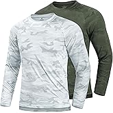 Men's Camo Long Sleeve Shirts Sun Protection Athletic Shirts Quick Dry Lightweight