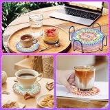 Jovicos Diamond Painting Coaster Kit for Kids 8 Pc 5D Mandala Craft Set view 5