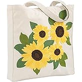 Perseverance Trade Embroidery Canvas Tote Bag for Women Reusable Cotton Shoulder Bag for Shopping Grocery Beach Book Gift Gym