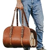 Woodman's Pal Premium Buffalo Leather Log Carrier, Luxury Handcrafted Firewood Carrier, Heavy-Duty Firewood Bag for Wood Carrying, Made in USA - Ideal for Outdoors and Camping
