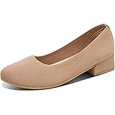 Davena Women Low Chunky Block Heel Pumps Elegant Round-Toe Knitted Pumps Stylish Slip-On Heels for Business
