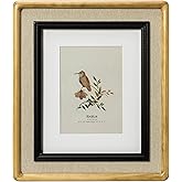 ibalux 8x10 Picture Frame, Antique Nature, Black and Linen Trim, Pine Wood with Real Glass, Matted to 5x7, Vertical and Horizontal for Tabletop or Wall Hanging Display Photo Frame